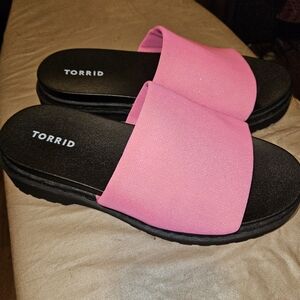 Torrid Hot Pink Chunky Platform Sandal, women's size 9.5 WW